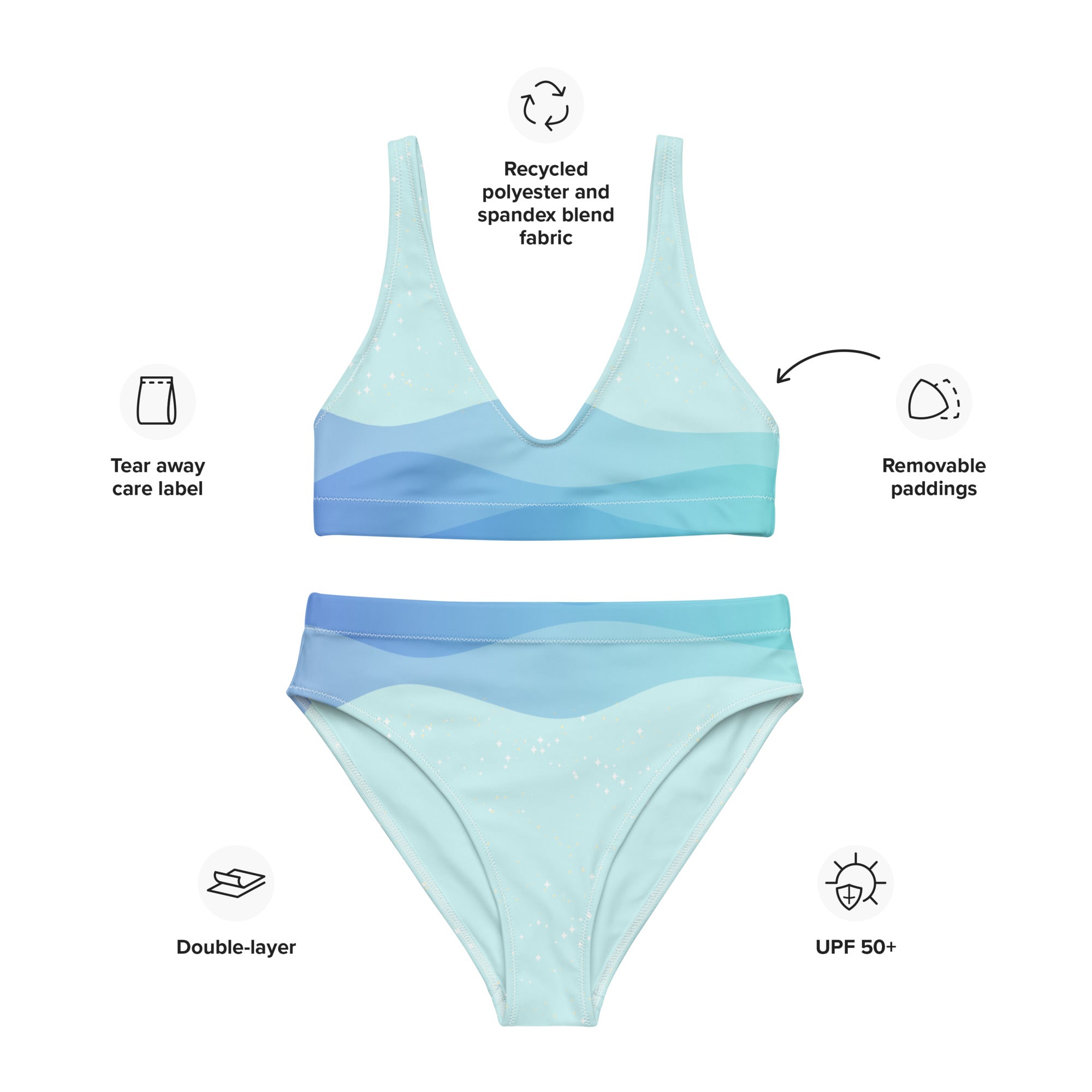 Abstract - Sustainably Made Recycled High-Waisted Bikini main image 1